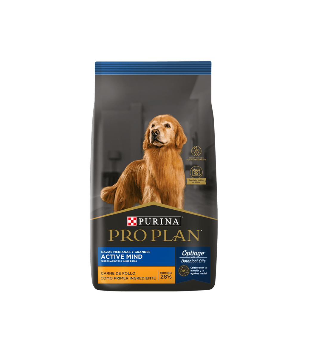 PRO PLAN Active Mind (+7 años de edad) Raza Mediana x 15 KG